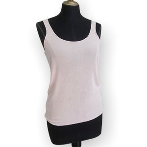Zara Tank Top Sleeveless Ribbed Lightweight Light Pink Tan Size Small